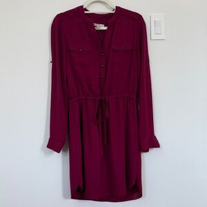 Banana Republic Fuschia Long Sleeve Dress